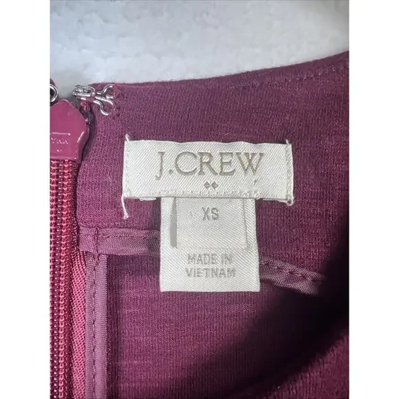 J.Crew Womens Red Round Neck Sleeveless Back Zip Fit & Flare Dress Size XS - Picture 4 of 8